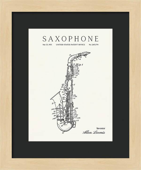 Saxophone Minimalist Patent Us2033774a