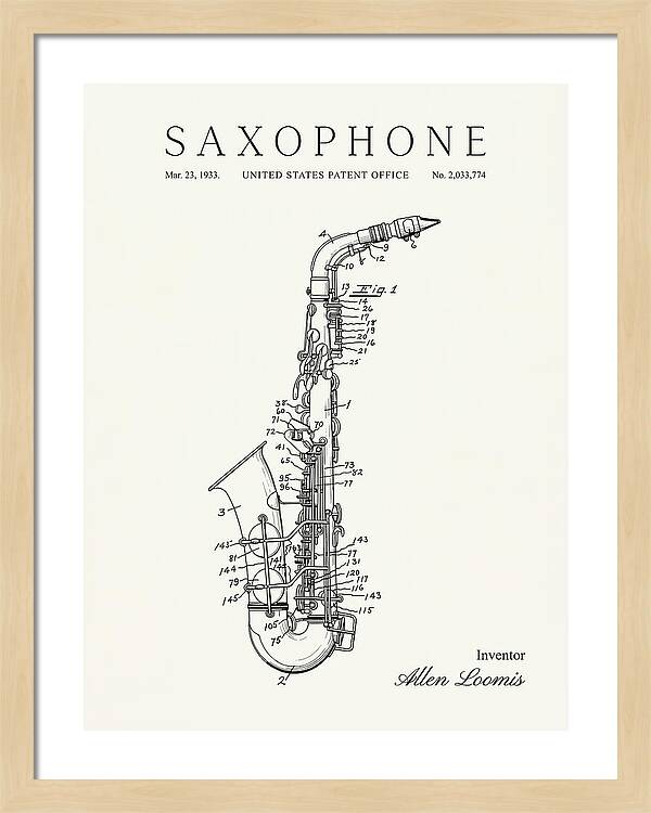 Saxophone Minimalist Patent Us2033774a