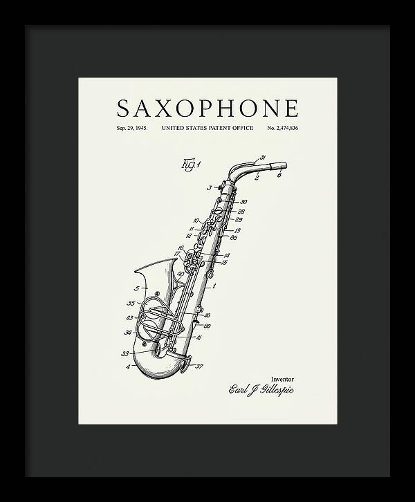 Saxophone Minimalist Patent Us2474836a