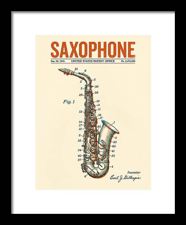 Saxophone Retro Patent Us2474836a