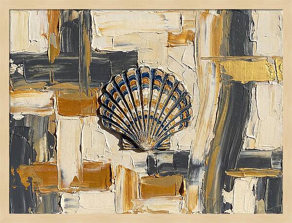 Scallop Shell In Abstract Harmony