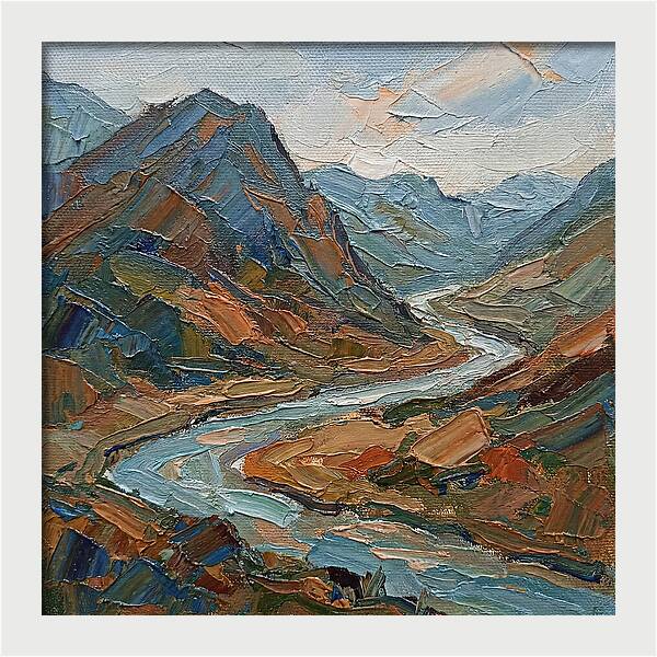 Scenic Overlook In Palette Knife Style