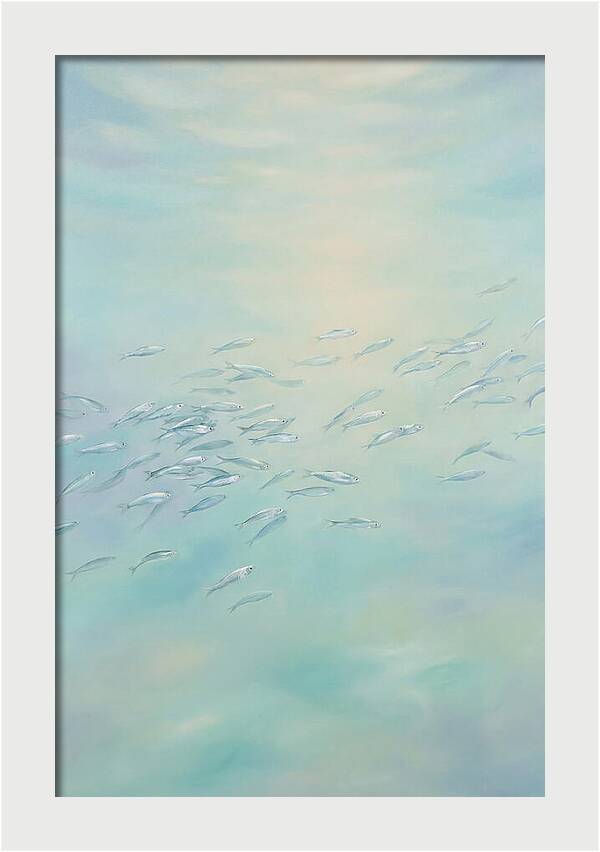 School Of Silver Fish In Sunlit Shallow