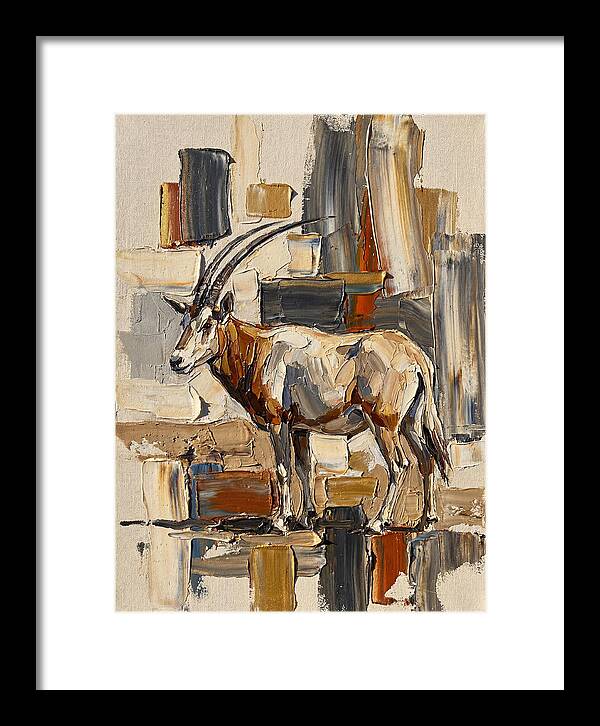 Scimitar Oryx In Abstract Landscape