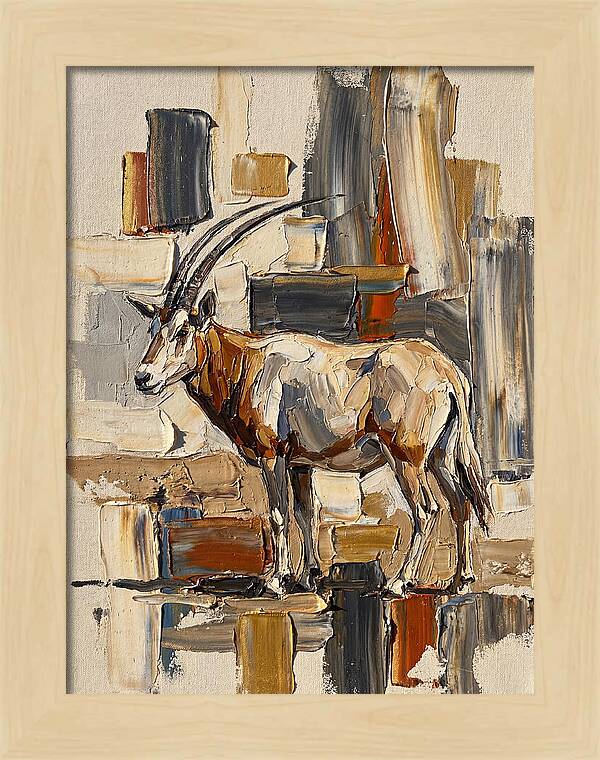 Scimitar Oryx In Abstract Landscape
