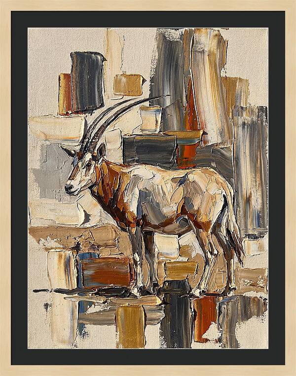 Scimitar Oryx In Abstract Landscape