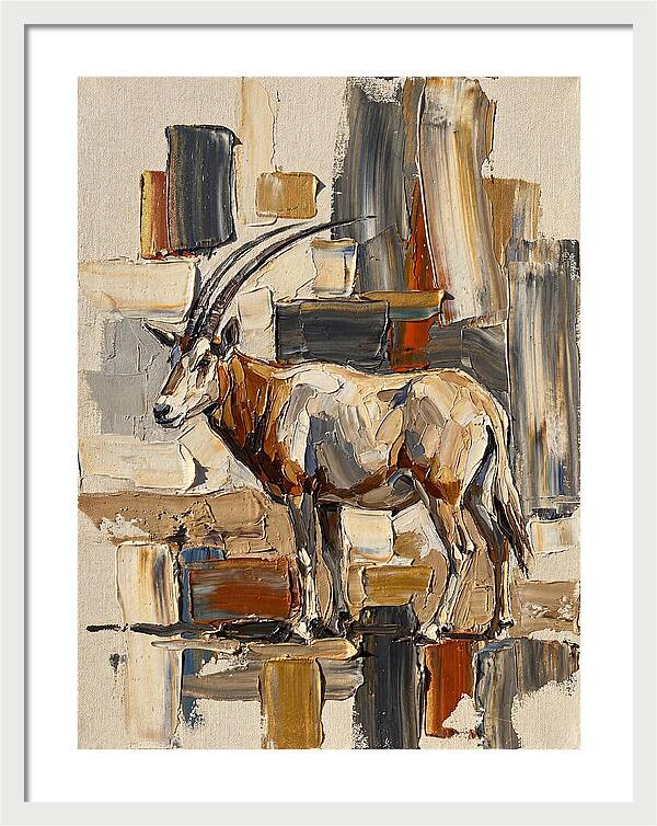 Scimitar Oryx In Abstract Landscape