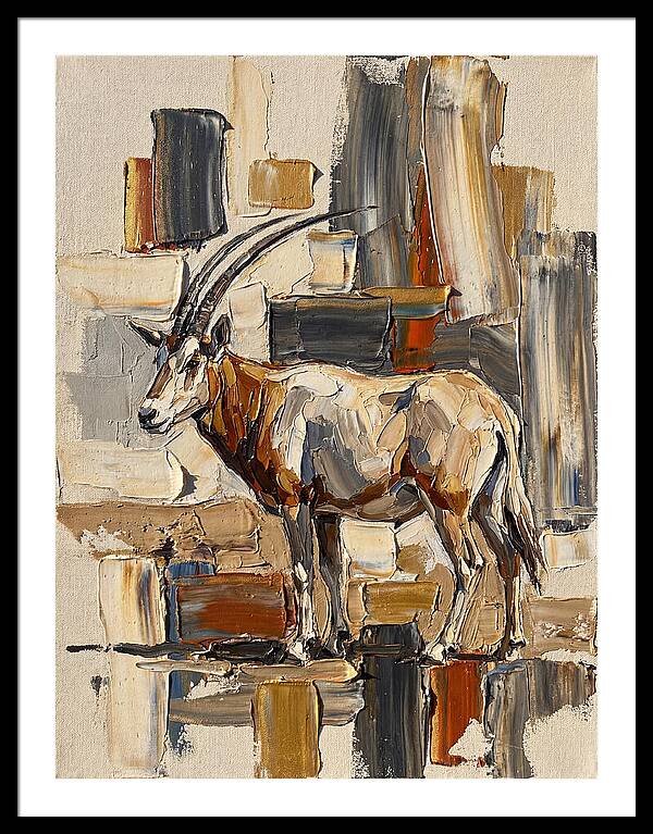 Scimitar Oryx In Abstract Landscape