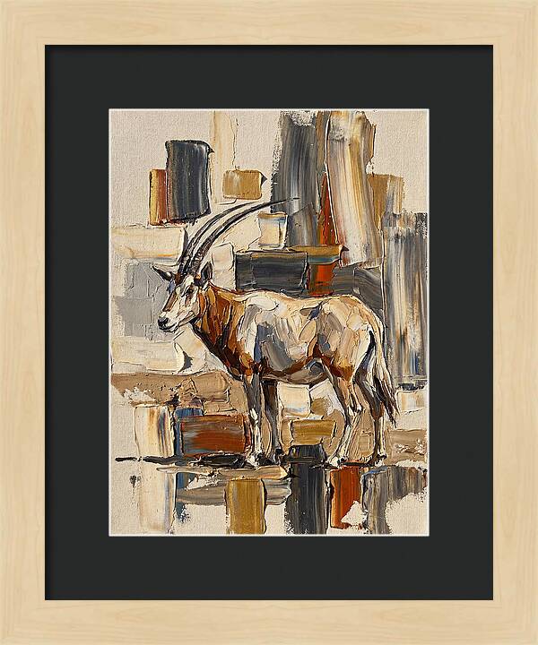 Scimitar Oryx In Abstract Landscape