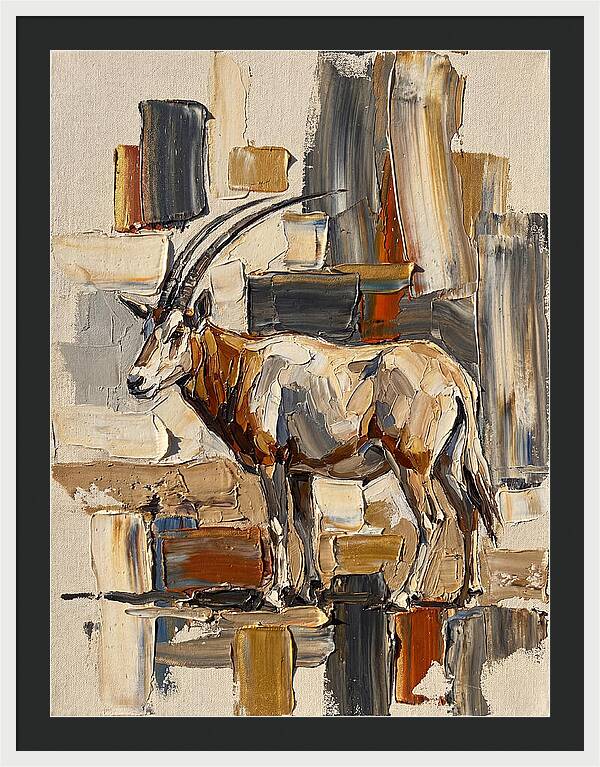 Scimitar Oryx In Abstract Landscape