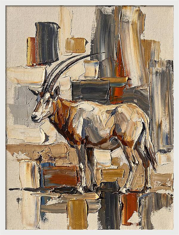 Scimitar Oryx In Abstract Landscape