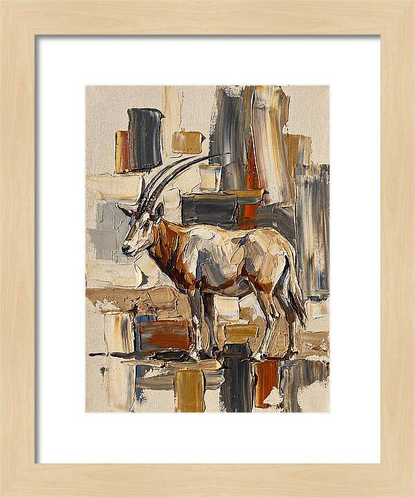 Scimitar Oryx In Abstract Landscape