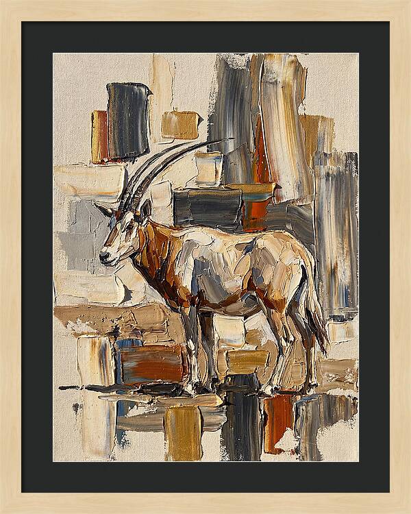 Scimitar Oryx In Abstract Landscape