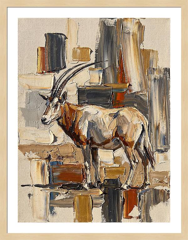 Scimitar Oryx In Abstract Landscape