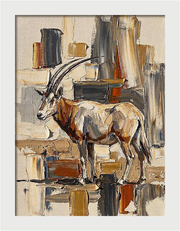 Scimitar Oryx In Abstract Landscape
