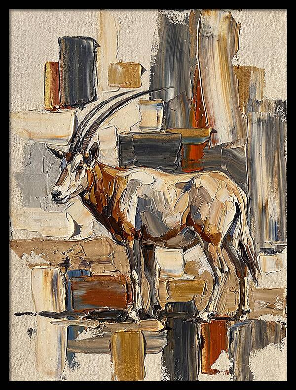Scimitar Oryx In Abstract Landscape