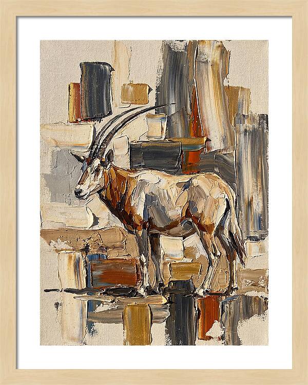 Scimitar Oryx In Abstract Landscape