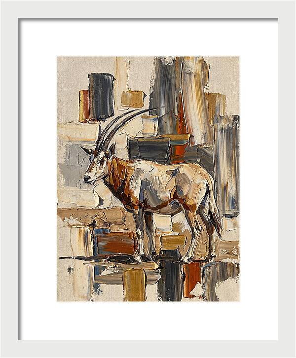 Scimitar Oryx In Abstract Landscape