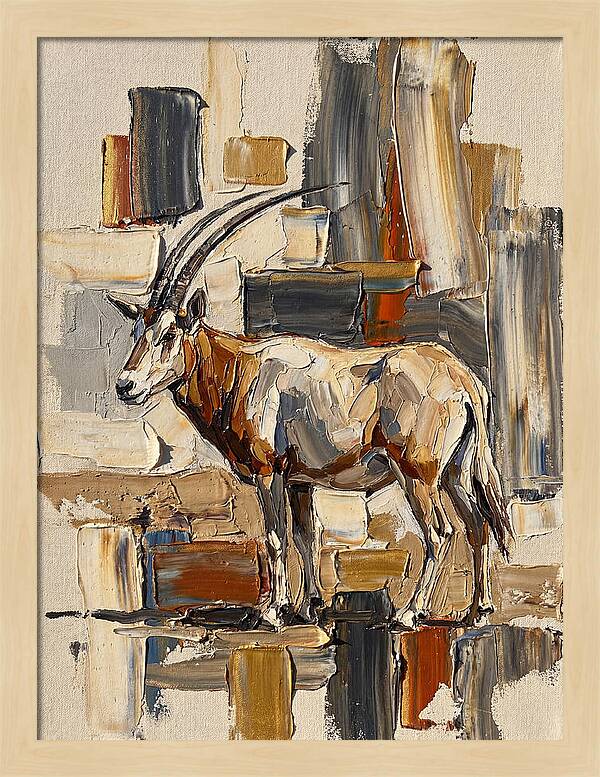 Scimitar Oryx In Abstract Landscape