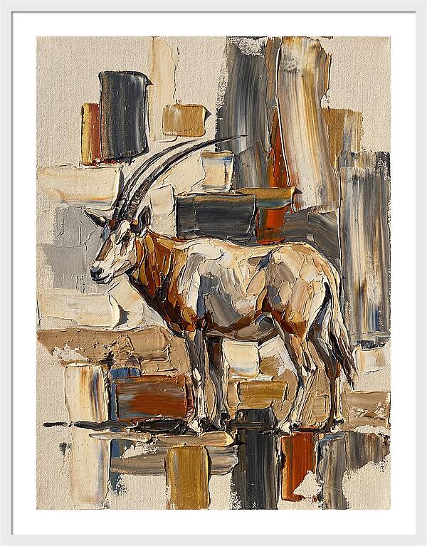 Scimitar Oryx In Abstract Landscape
