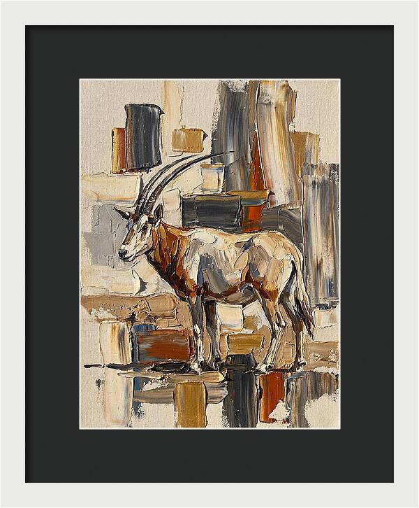 Scimitar Oryx In Abstract Landscape