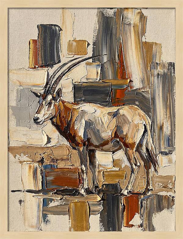 Scimitar Oryx In Abstract Landscape