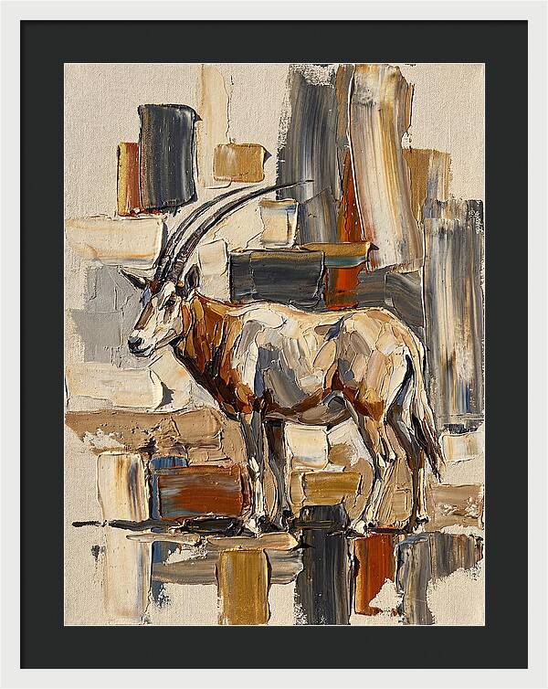 Scimitar Oryx In Abstract Landscape