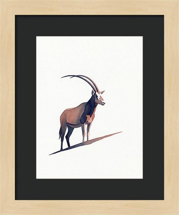 Scimitar Oryx In Minimalist Style