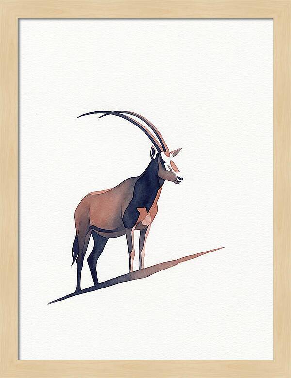 Scimitar Oryx In Minimalist Style