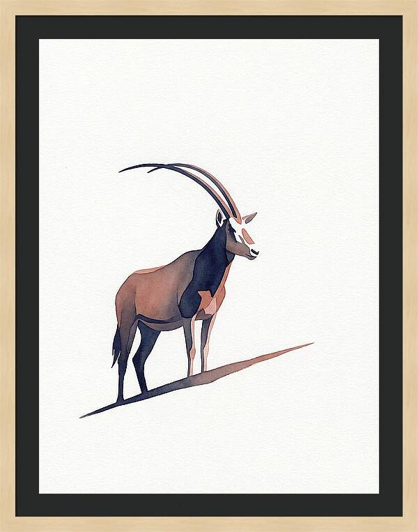 Scimitar Oryx In Minimalist Style