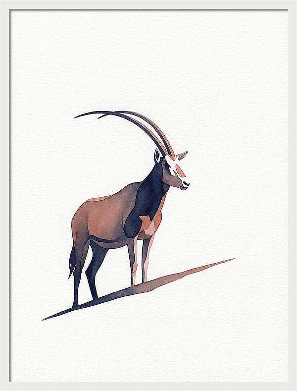 Scimitar Oryx In Minimalist Style