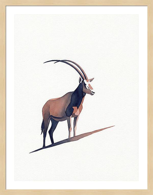 Scimitar Oryx In Minimalist Style