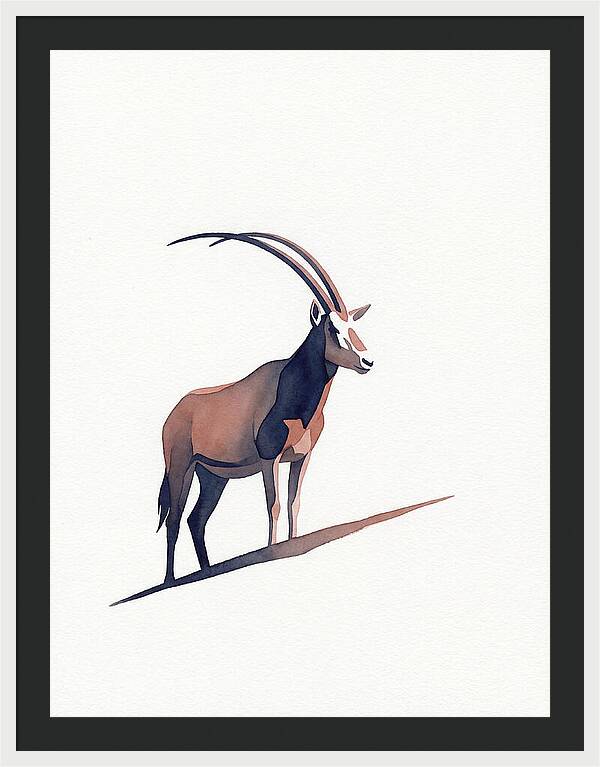 Scimitar Oryx In Minimalist Style