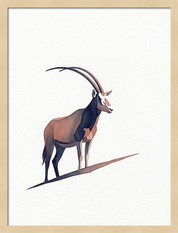 Scimitar Oryx In Minimalist Style