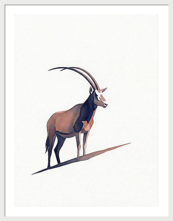 Scimitar Oryx In Minimalist Style