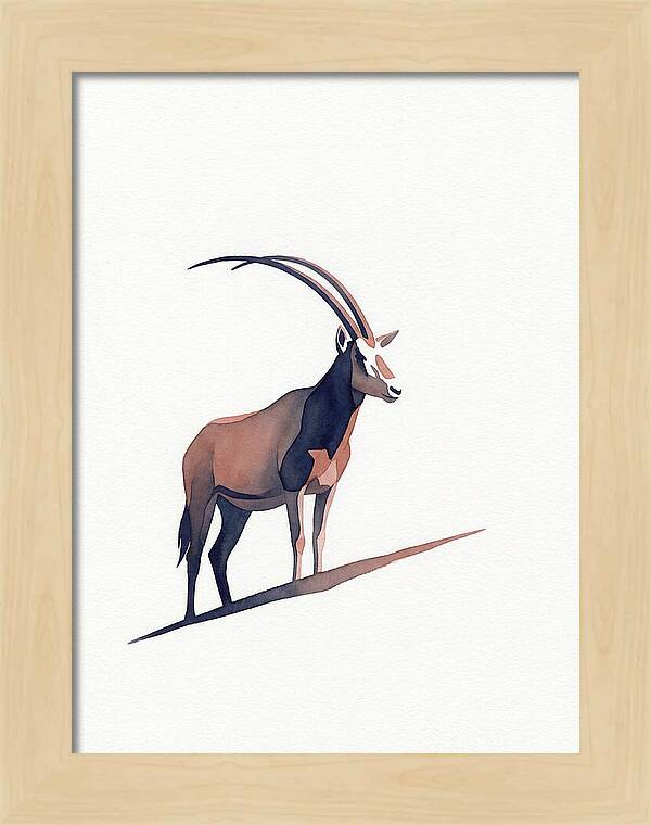 Scimitar Oryx In Minimalist Style