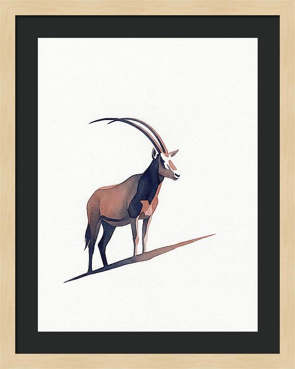 Scimitar Oryx In Minimalist Style