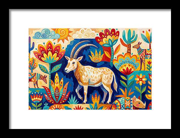 Scimitar Oryx In Vibrant Landscape