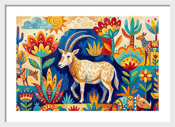 Scimitar Oryx In Vibrant Landscape