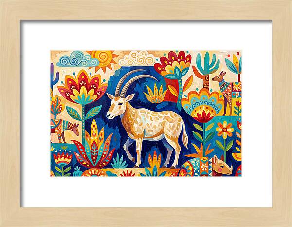 Scimitar Oryx In Vibrant Landscape