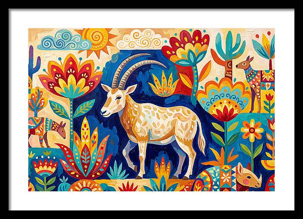 Scimitar Oryx In Vibrant Landscape