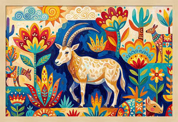 Scimitar Oryx In Vibrant Landscape