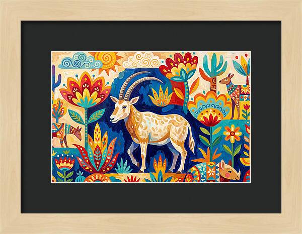 Scimitar Oryx In Vibrant Landscape