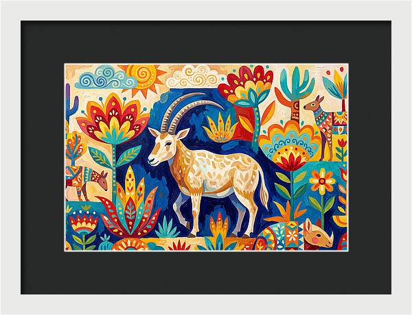 Scimitar Oryx In Vibrant Landscape
