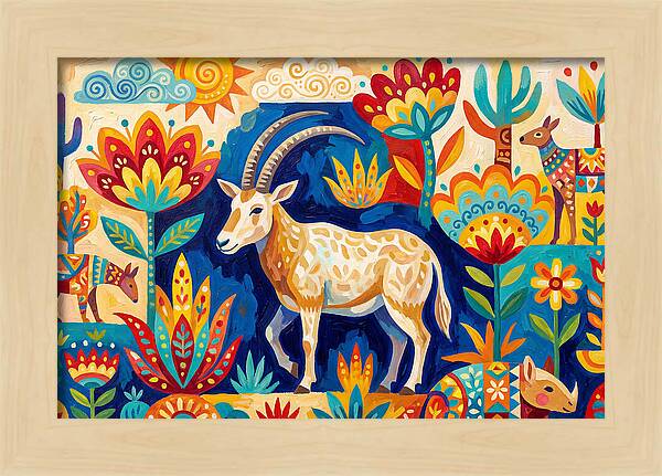 Scimitar Oryx In Vibrant Landscape