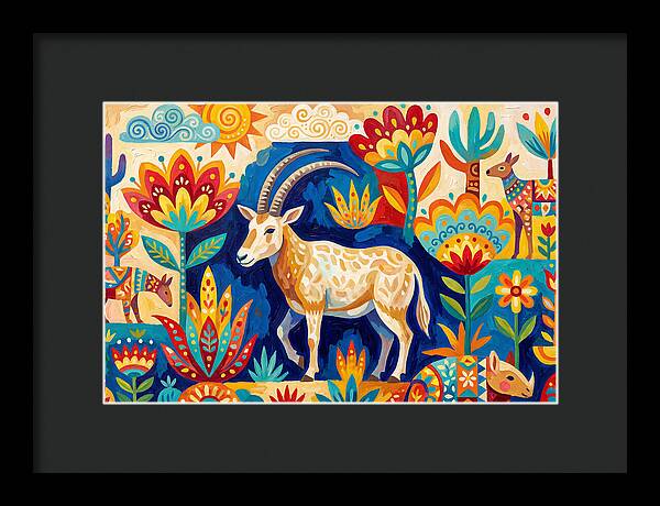 Scimitar Oryx In Vibrant Landscape