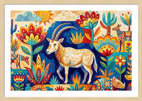 Scimitar Oryx In Vibrant Landscape