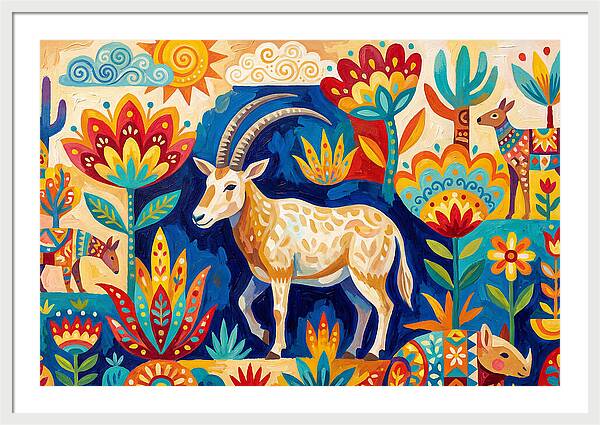 Scimitar Oryx In Vibrant Landscape