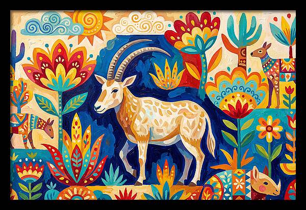 Scimitar Oryx In Vibrant Landscape