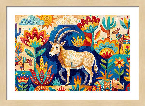 Scimitar Oryx In Vibrant Landscape